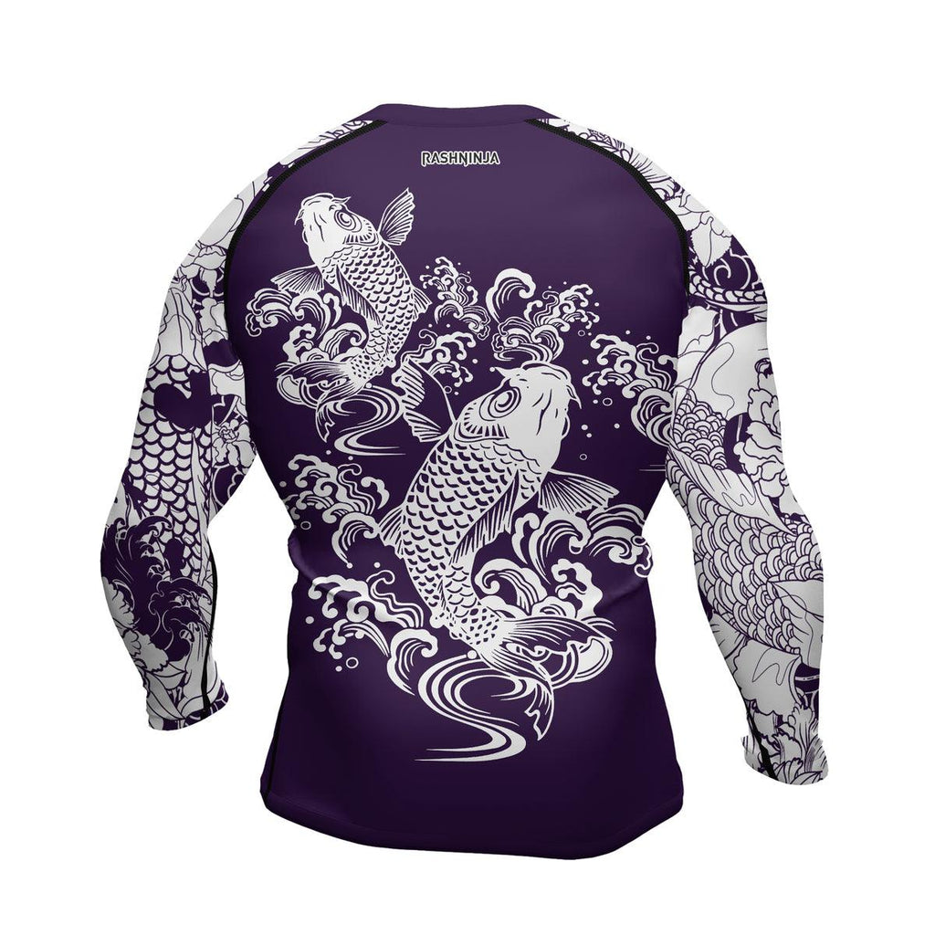 Rashninja Ranked Japanese Koi Fish Men's Long Sleeve Rash Guard