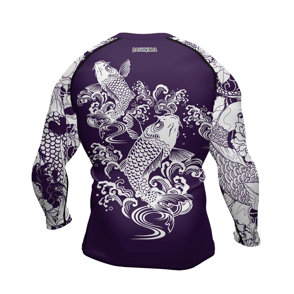 Rashninja Ranked Japanese Koi Fish Men's Long Sleeve Rash Guard
