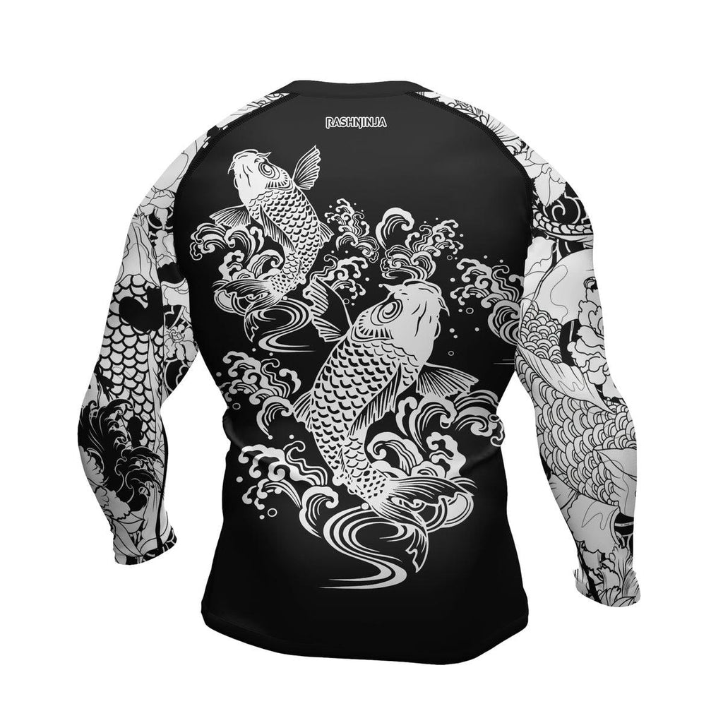 Rashninja Ranked Japanese Koi Fish Men's Long Sleeve Rash Guard