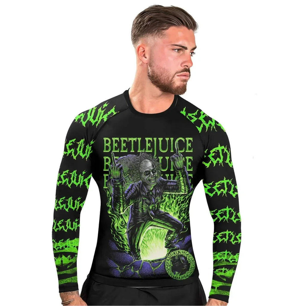 Beetlejuice Is Back Men's Long Sleeve Rash Guard