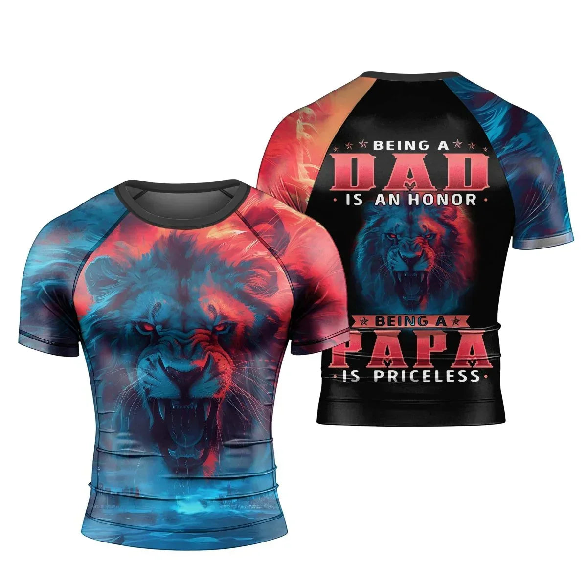 Being A Dad Men's Short Sleeve Rash Guard