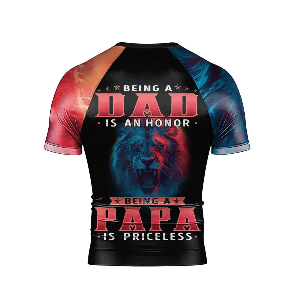 Being A Dad Men's Short Sleeve Rash Guard