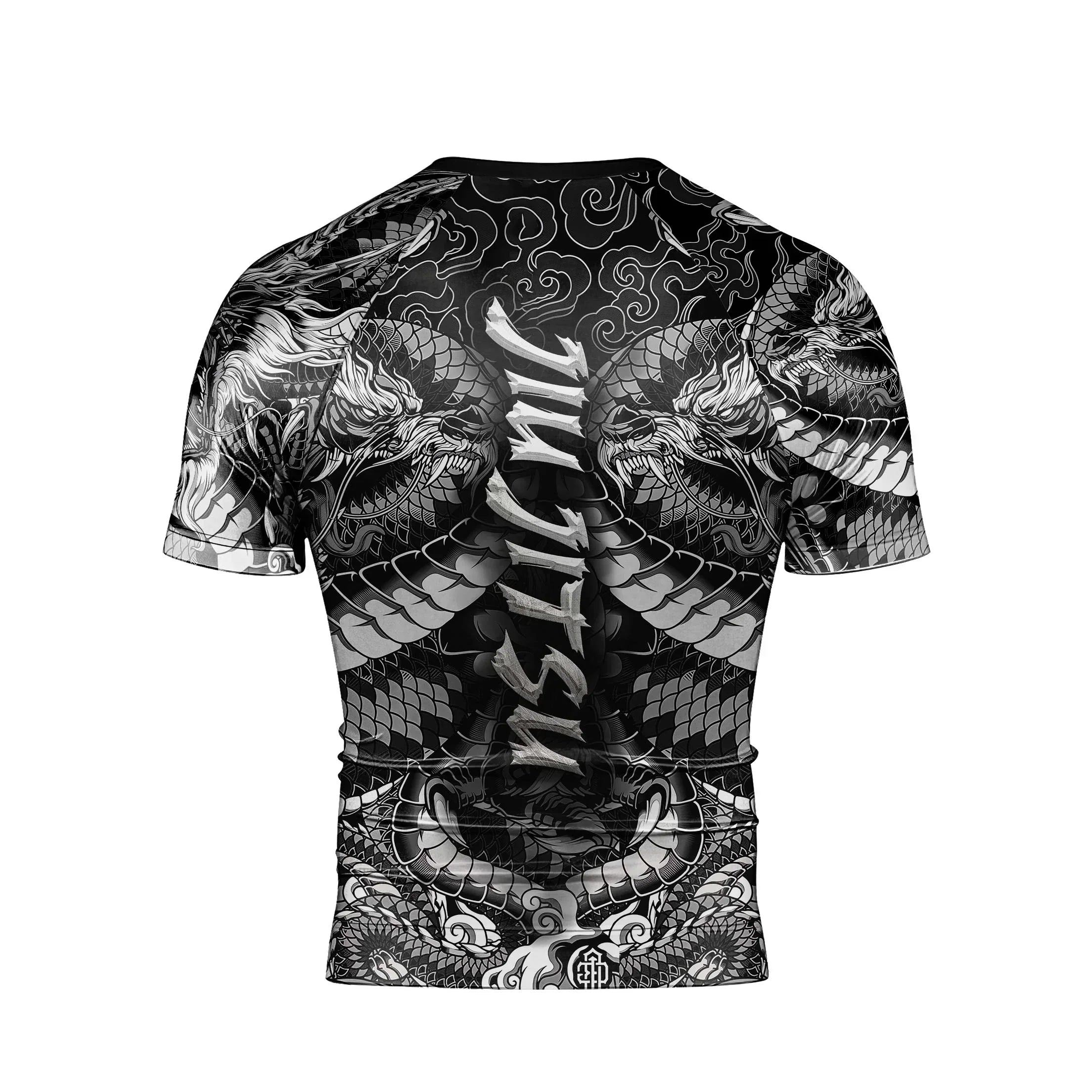 Black Dragon Samurai Men's Short Sleeve Rash Guard