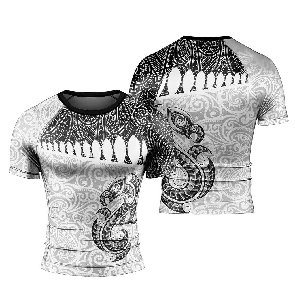 Black Scale Dragon Tattoo Men's Short Sleeve Rash Guard