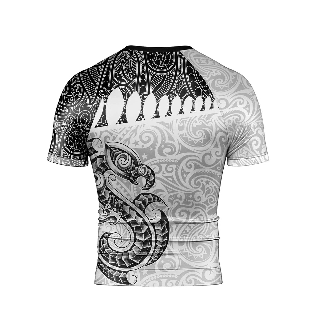 Black Scale Dragon Tattoo Men's Short Sleeve Rash Guard