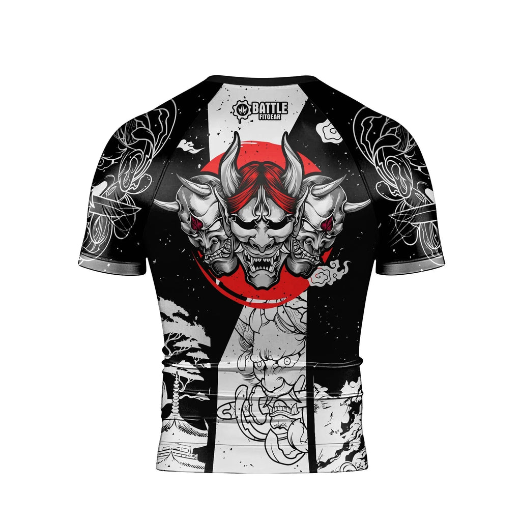 Blood Moon Hannya Men's Short Sleeve Rash Guard