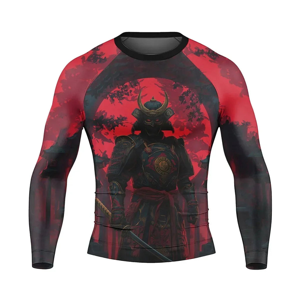 Blood Moon Samurai Men's Long Sleeve Rash Guard