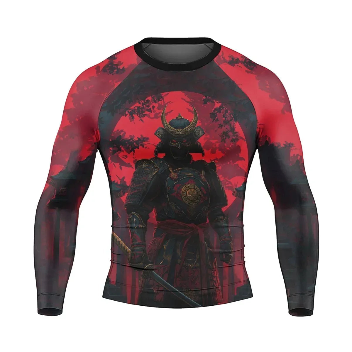 Blood Moon Samurai Men's Long Sleeve Rash Guard