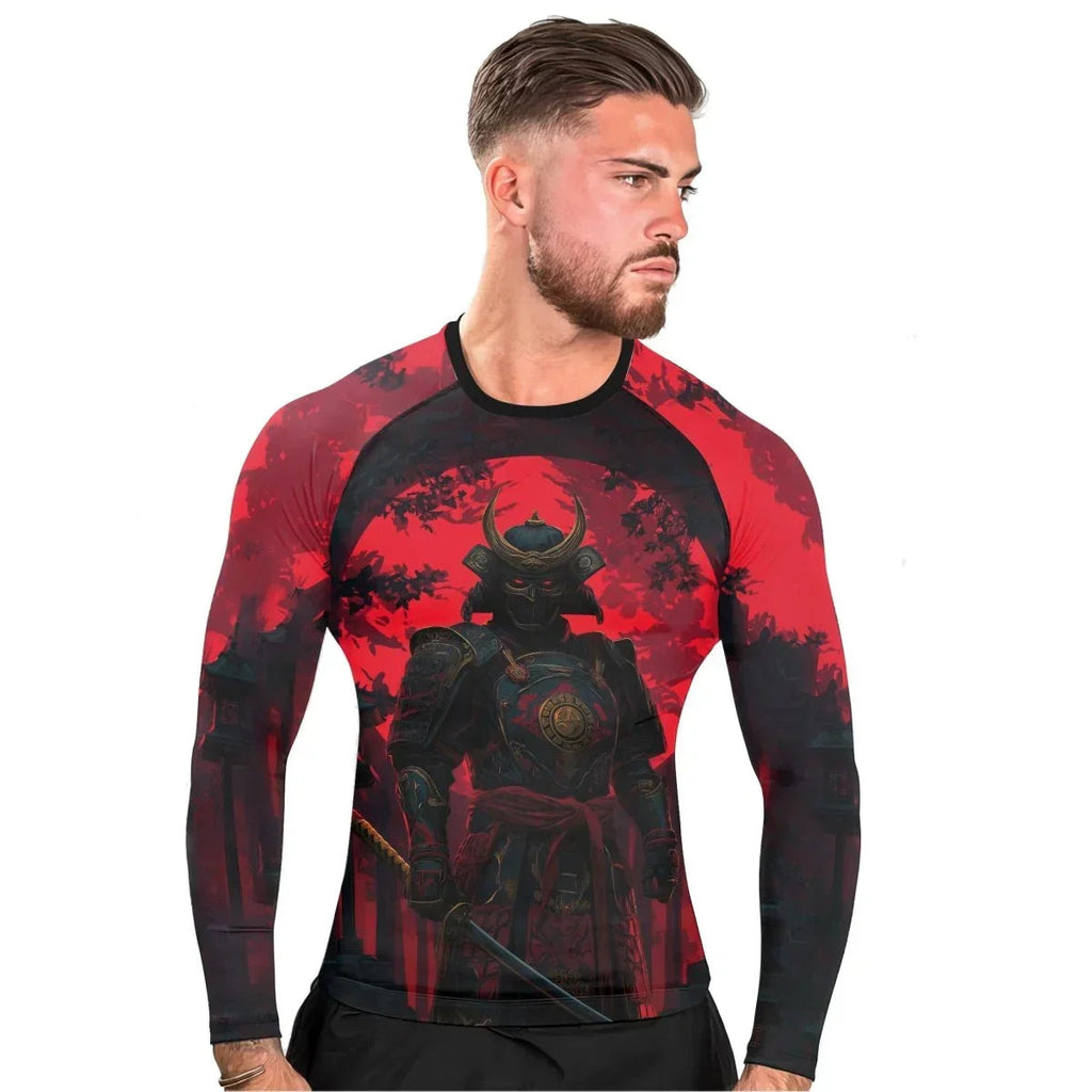 Blood Moon Samurai Men's Long Sleeve Rash Guard