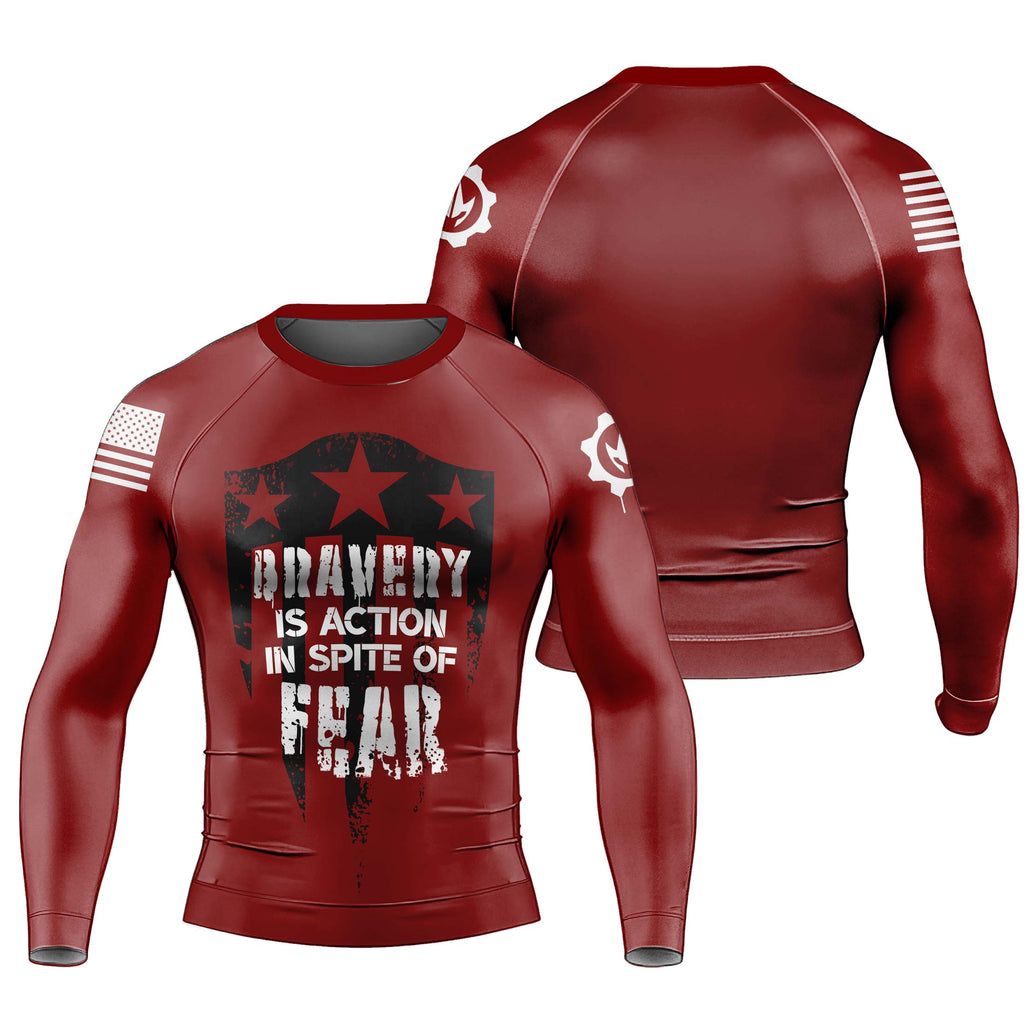 Bravery Is Action Men's Long Sleeve Rash Guard