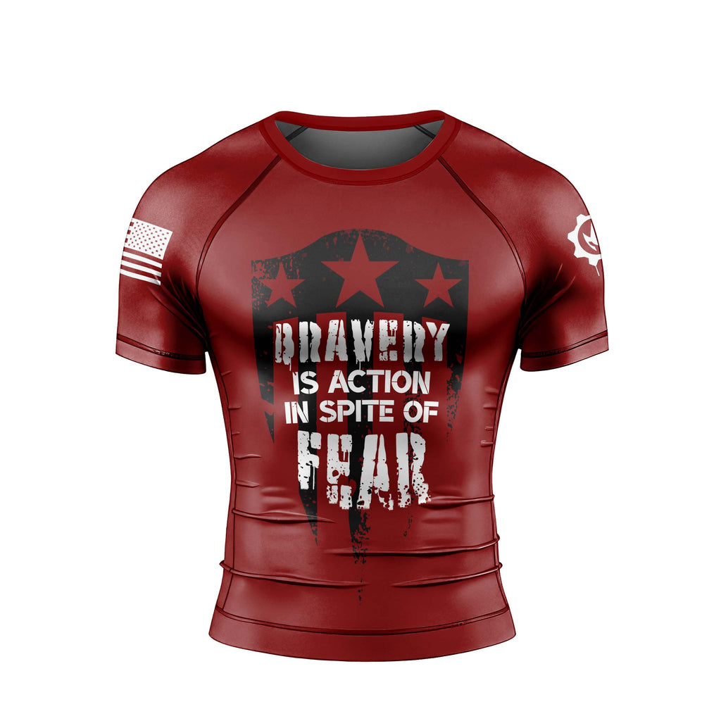 Bravery Is Action Men's Short Sleeve Rash Guard