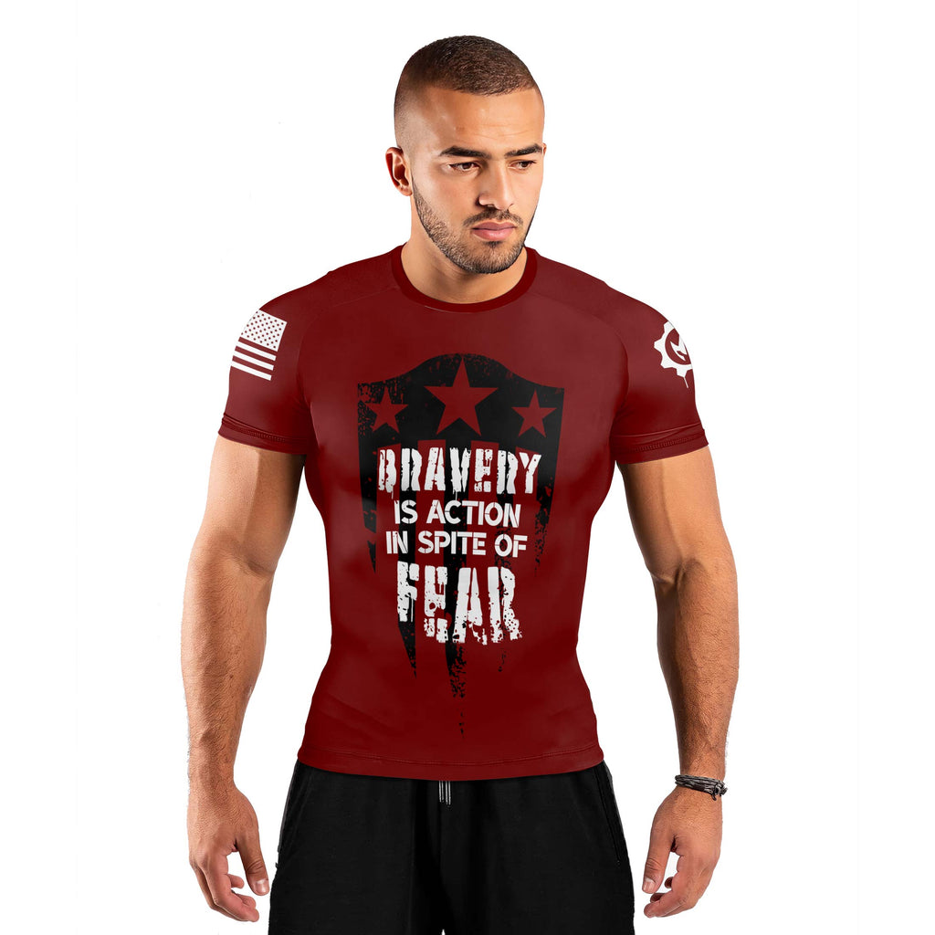 Bravery Is Action Men's Short Sleeve Rash Guard