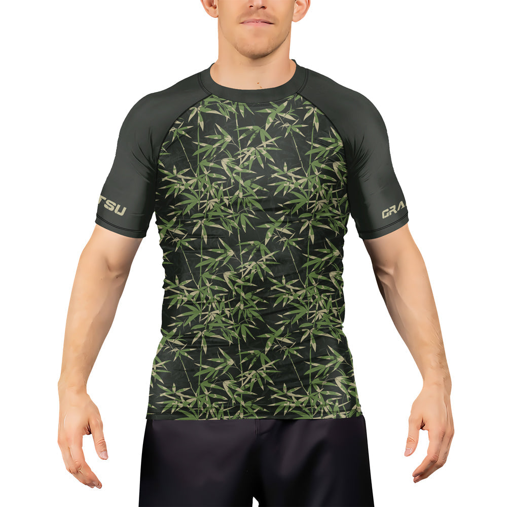 Rashninja Camouflage Bamboo Shadow Men's Short Sleeve Rash Guard
