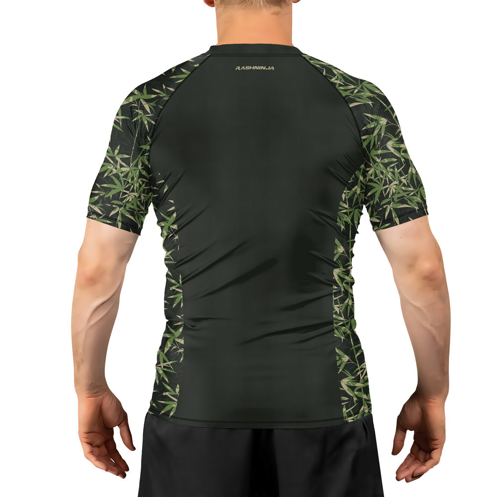 Rashninja Camouflage Bamboo Shadow Men's Short Sleeve Rash Guard