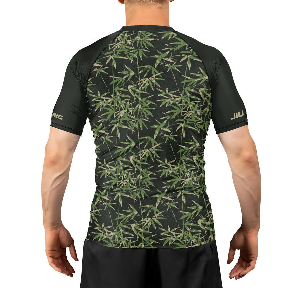 Rashninja Camouflage Bamboo Shadow Men's Short Sleeve Rash Guard