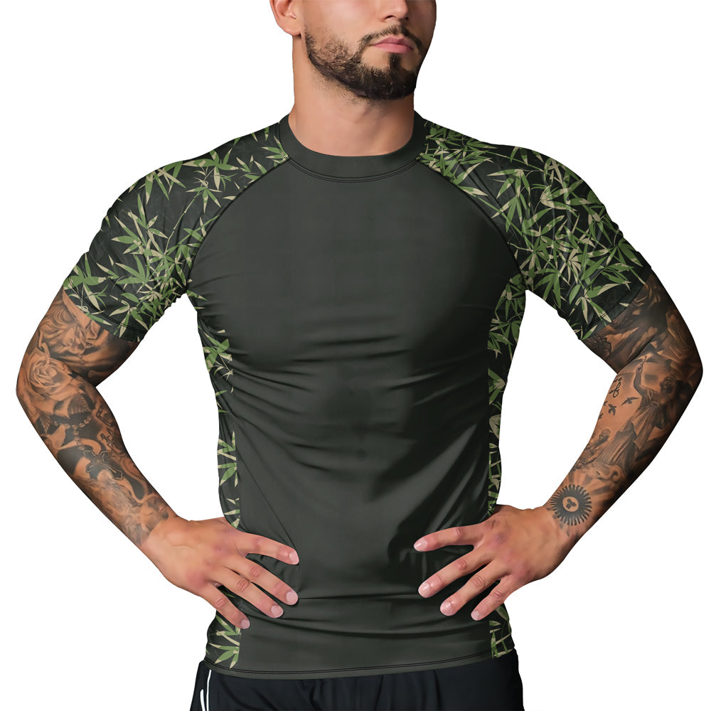 Rashninja Camouflage Bamboo Shadow Men's Short Sleeve Rash Guard