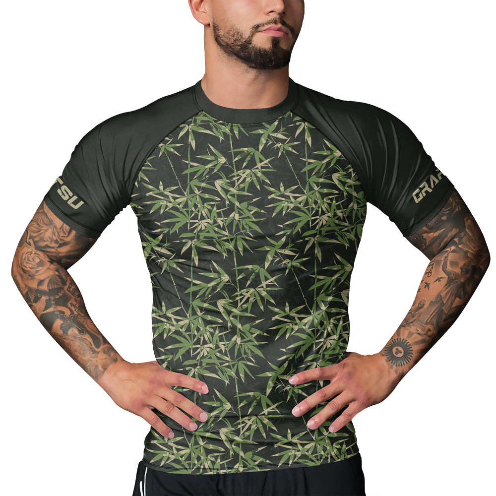 Rashninja Camouflage Bamboo Shadow Men's Short Sleeve Rash Guard