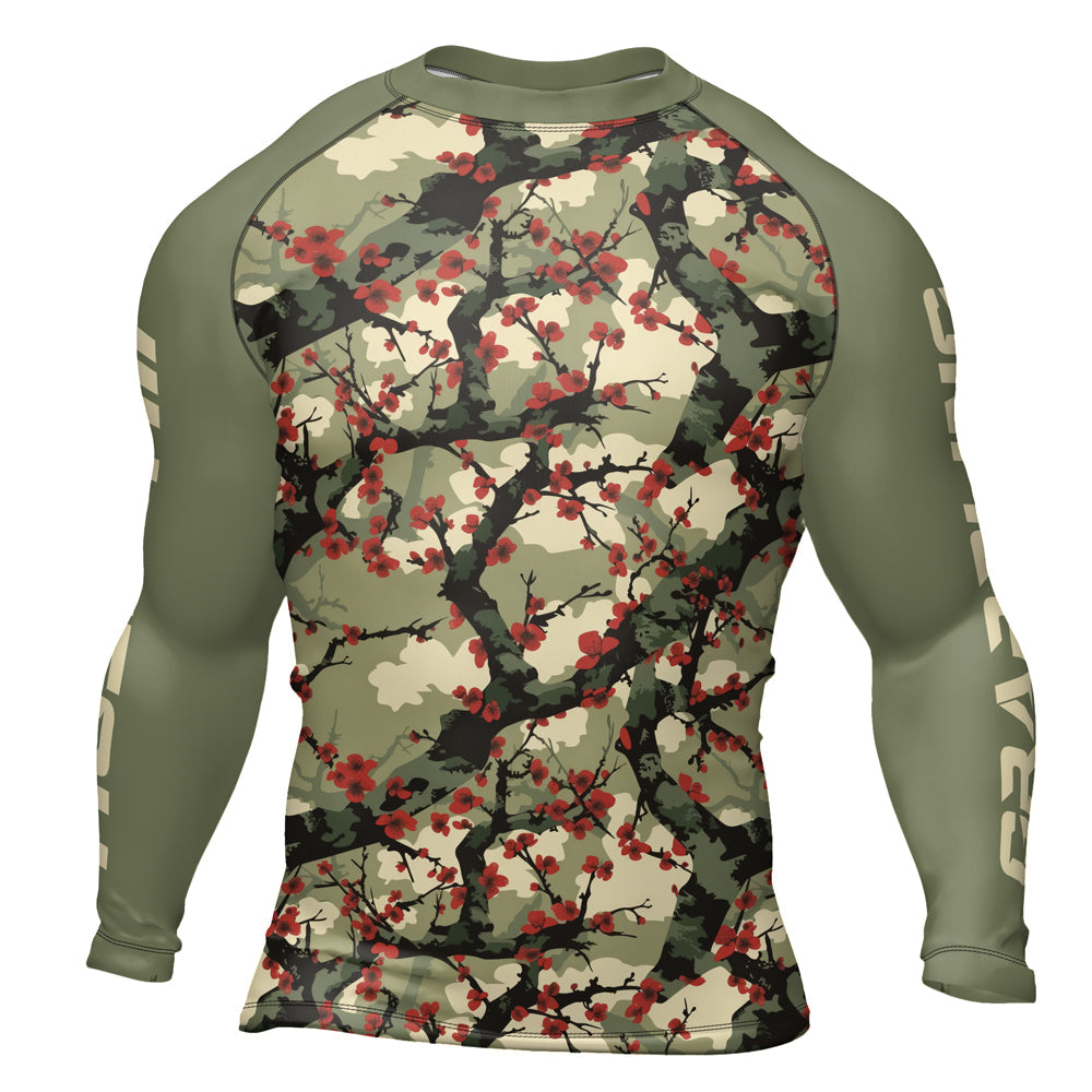 Rashninja Camouflage Cherry Blossom Drift Men's Long Sleeve Rash Guard