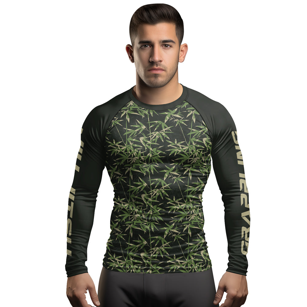 Rashninja Camouflage Bamboo Shadow Men's Long Sleeve Rash Guard
