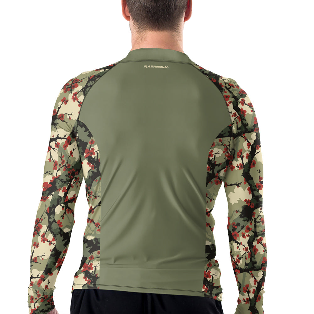 Rashninja Camouflage Cherry Blossom Drift Men's Long Sleeve Rash Guard