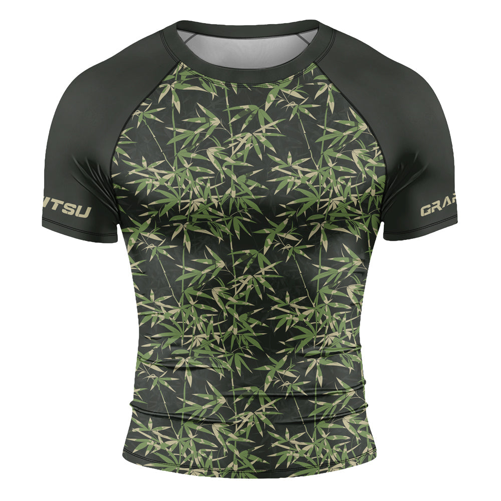 Rashninja Camouflage Bamboo Shadow Men's Short Sleeve Rash Guard