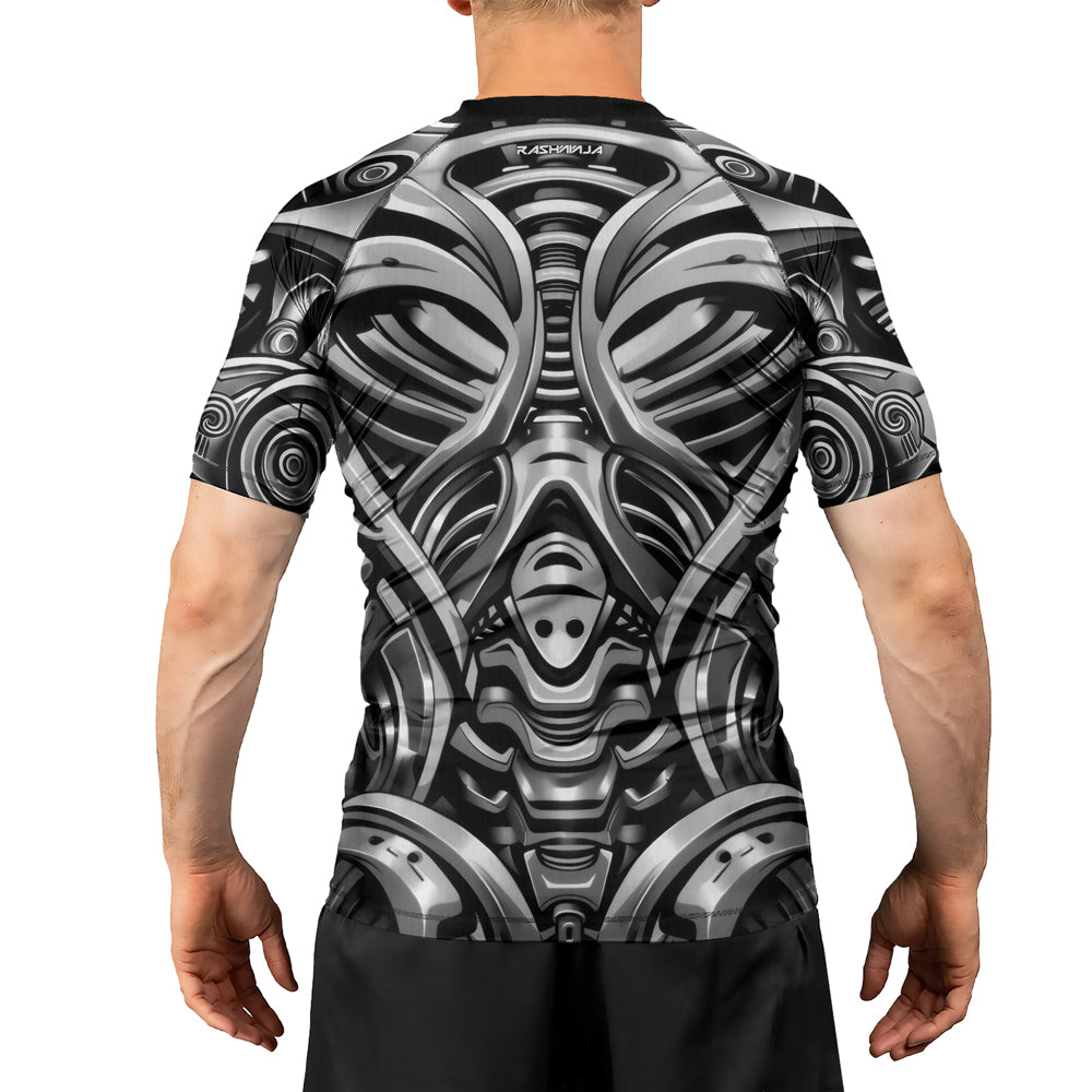Rashninja Cyber Armor Monochrome Men's Short Sleeve Rash Guard