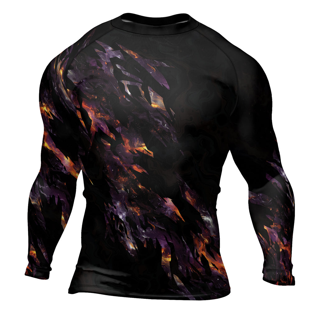Rashninja Cyber Storm Galaxy Nebula Men's Long Sleeve Rash Guard