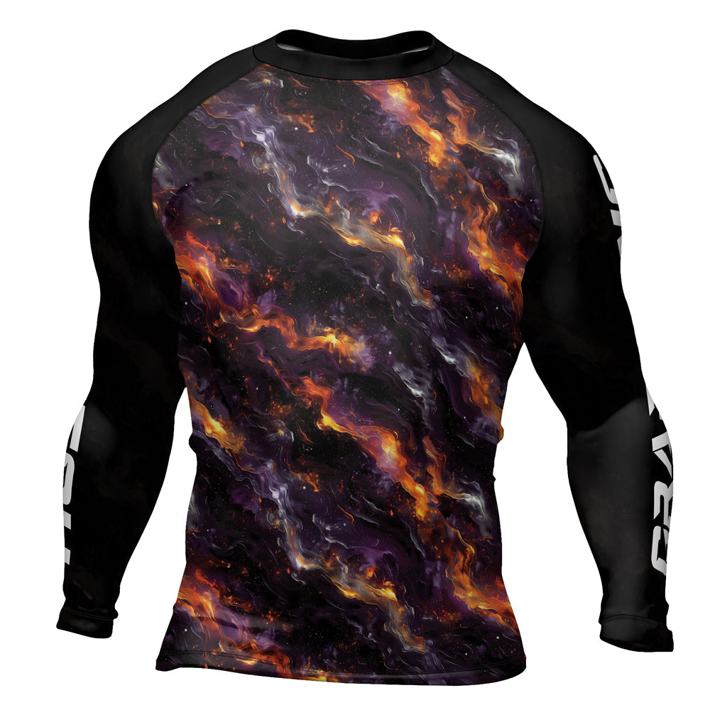 Rashninja Cyber Storm Galaxy Nebula Men's Long Sleeve Rash Guard