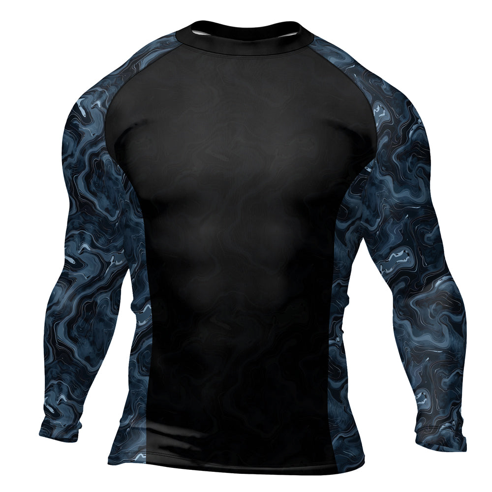 Rashninja Cyber Storm Silver Men's Long Sleeve Rash Guard