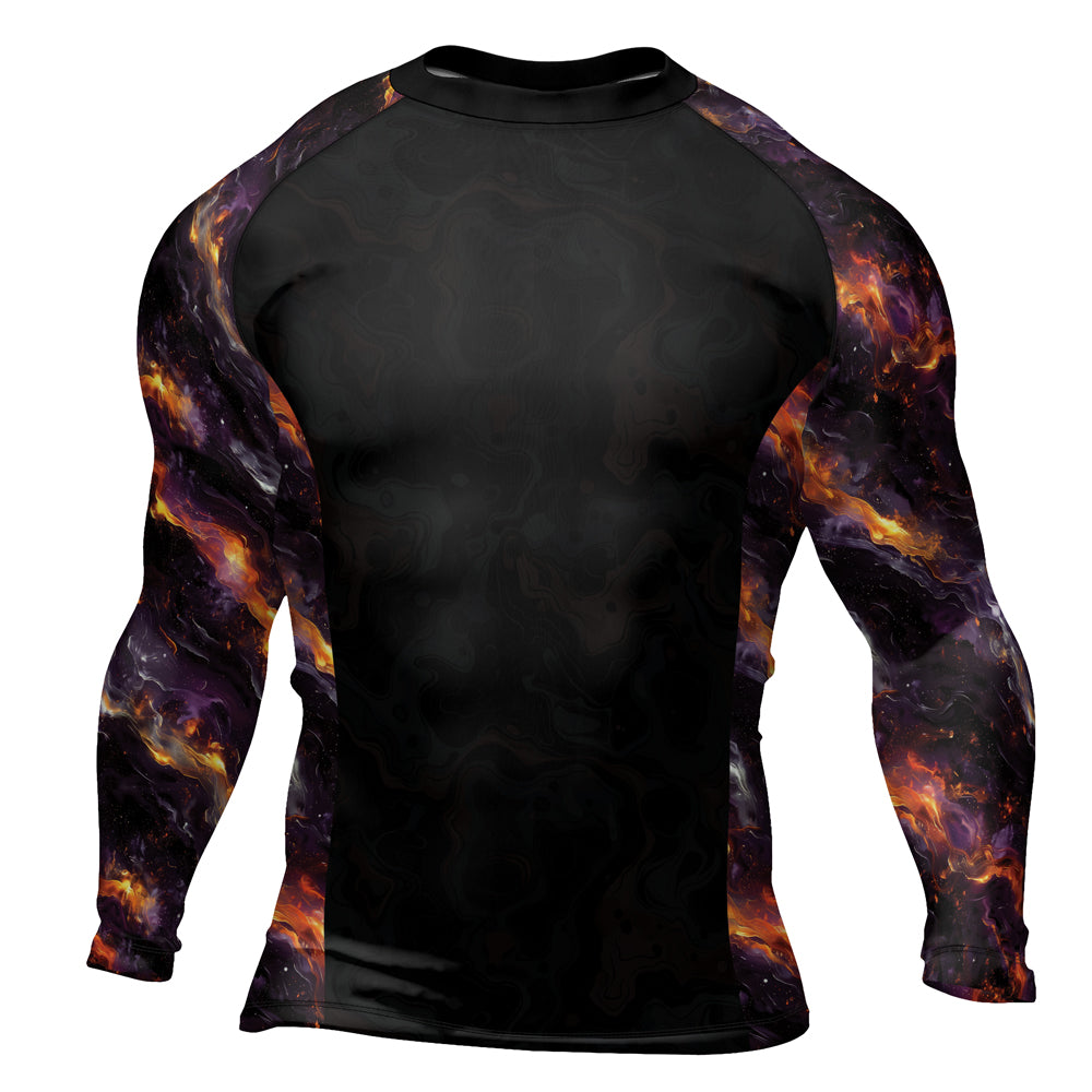 Rashninja Cyber Storm Galaxy Nebula Men's Long Sleeve Rash Guard