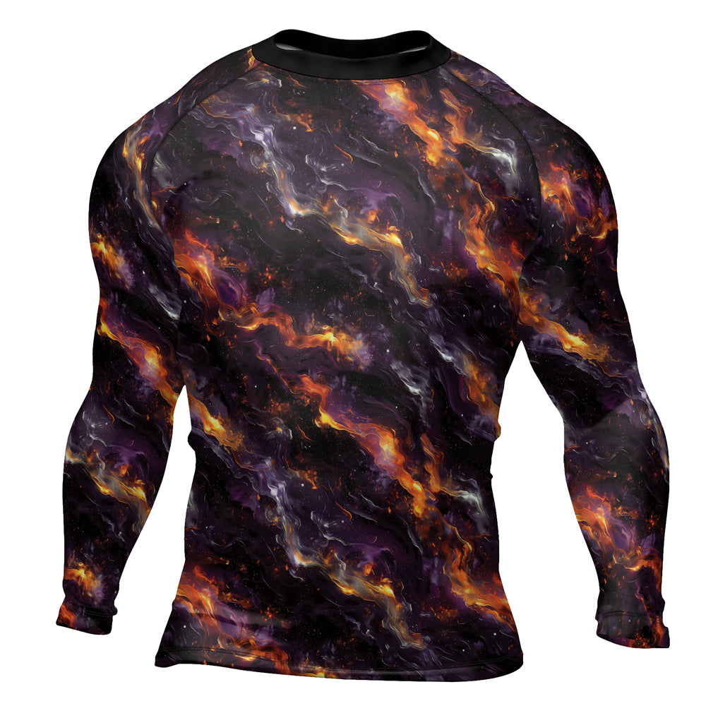 Rashninja Cyber Storm Galaxy Nebula Men's Long Sleeve Rash Guard