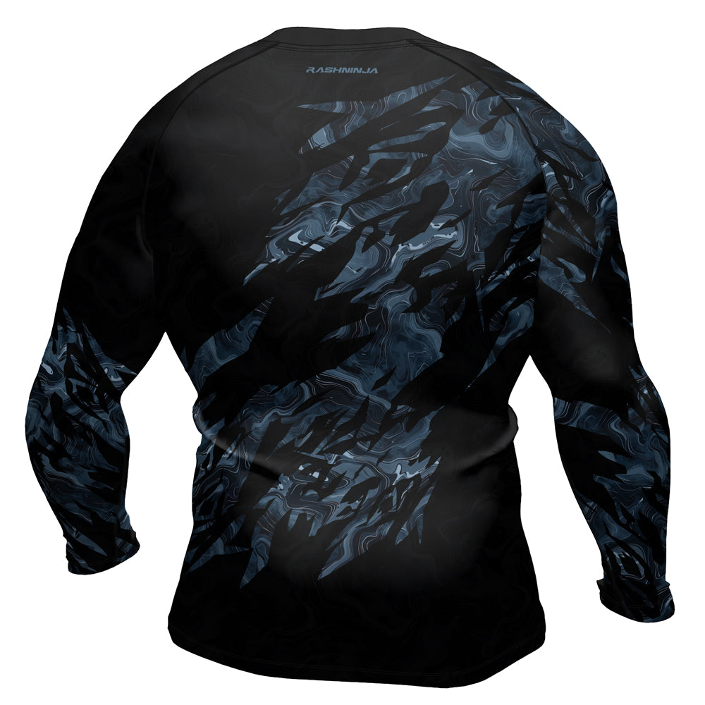 Rashninja Cyber Storm Silver Men's Long Sleeve Rash Guard