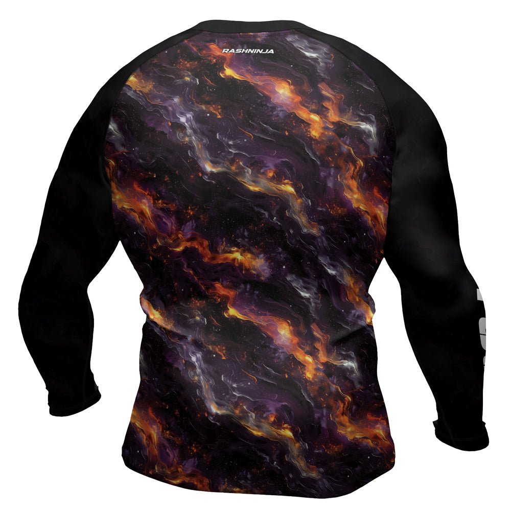 Rashninja Cyber Storm Galaxy Nebula Men's Long Sleeve Rash Guard