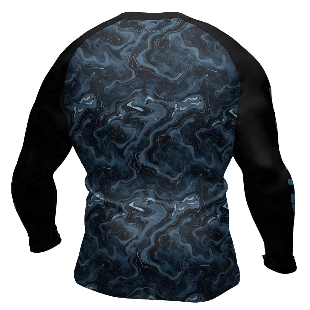 Rashninja Cyber Storm Silver Men's Long Sleeve Rash Guard