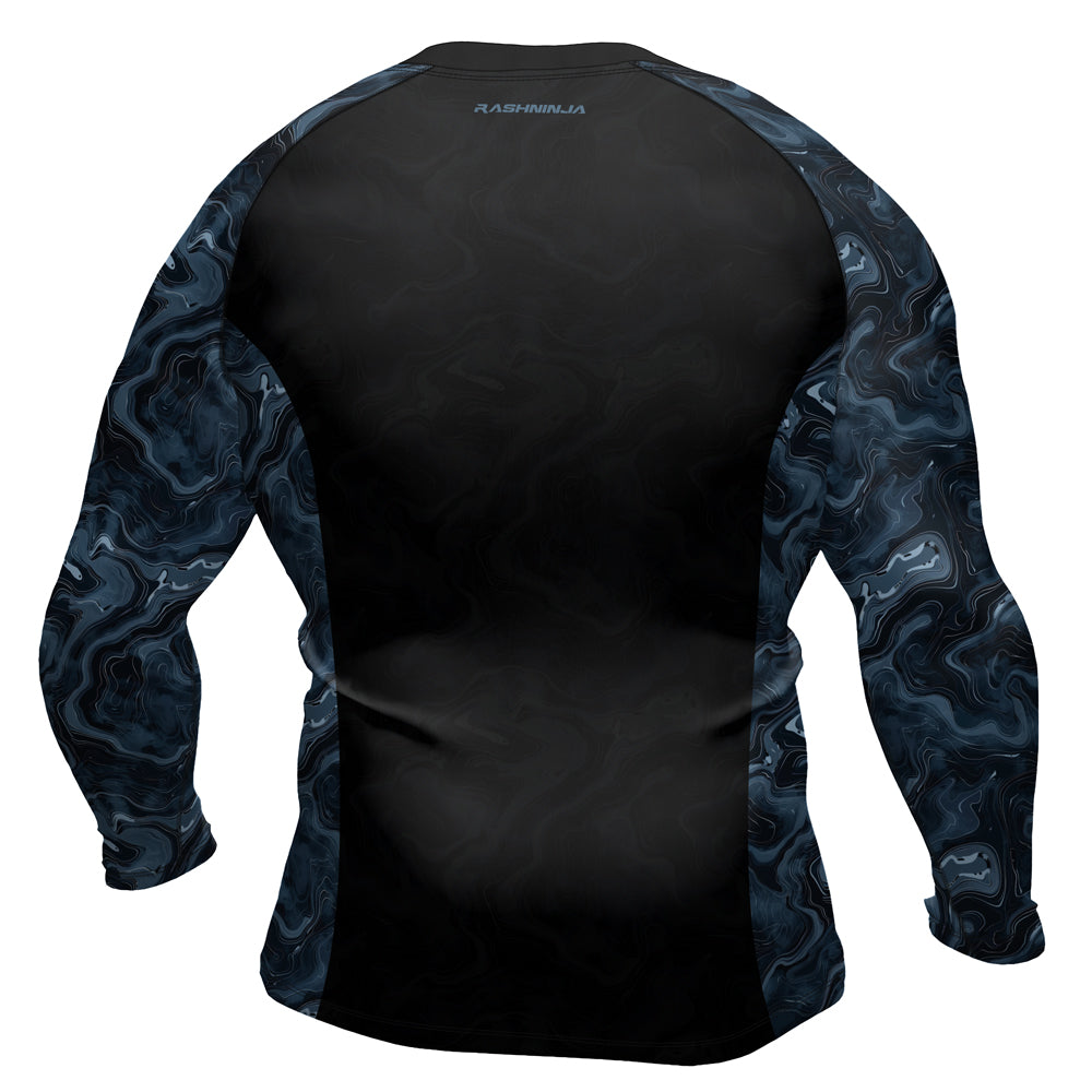 Rashninja Cyber Storm Silver Men's Long Sleeve Rash Guard