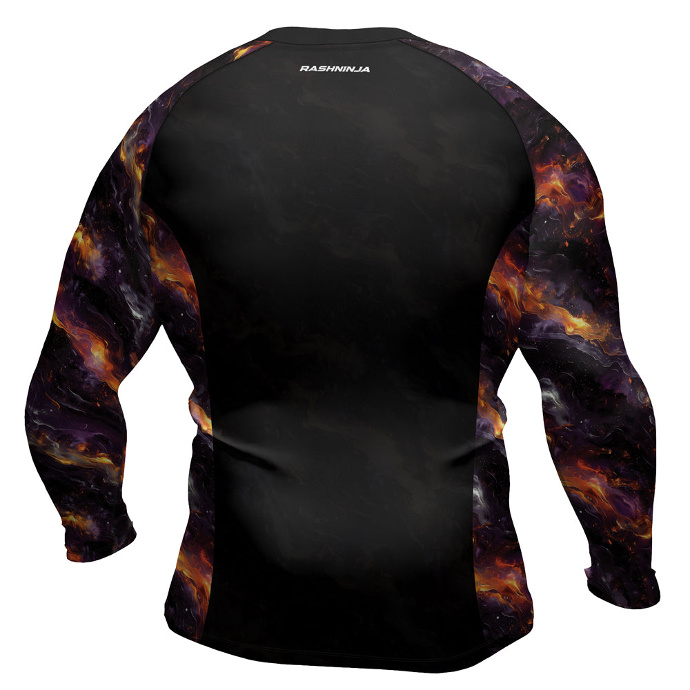 Rashninja Cyber Storm Galaxy Nebula Men's Long Sleeve Rash Guard