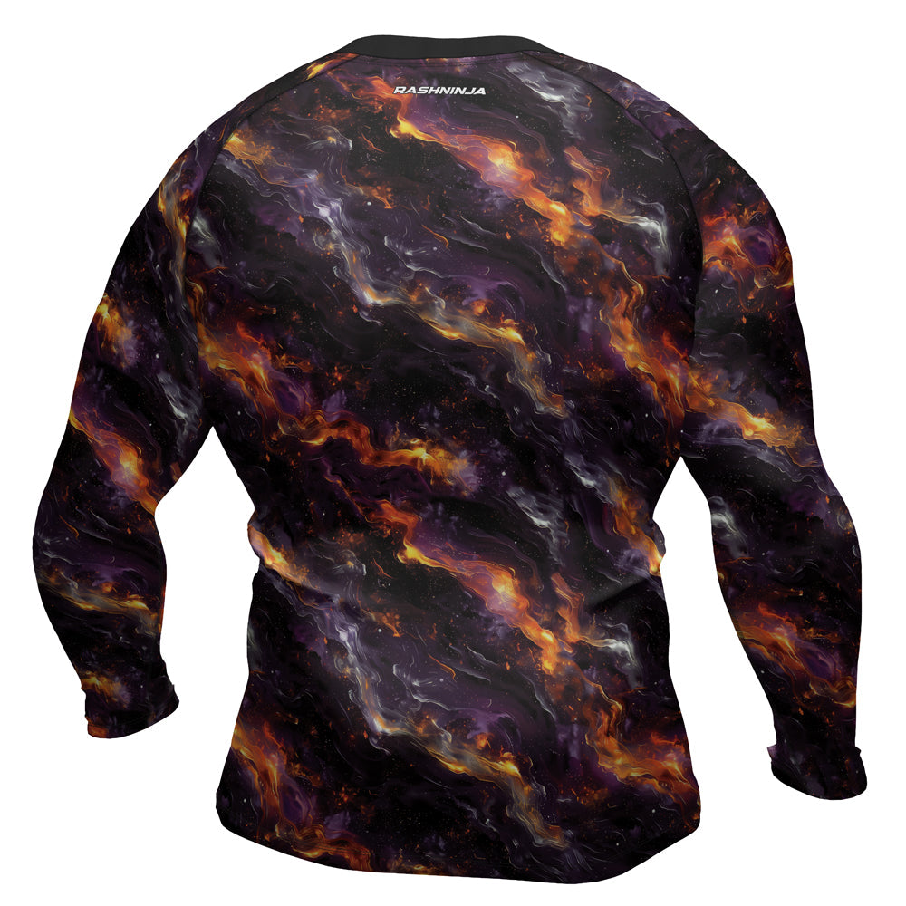 Rashninja Cyber Storm Galaxy Nebula Men's Long Sleeve Rash Guard