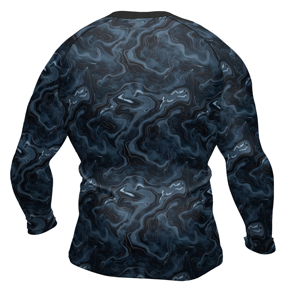 Rashninja Cyber Storm Silver Men's Long Sleeve Rash Guard