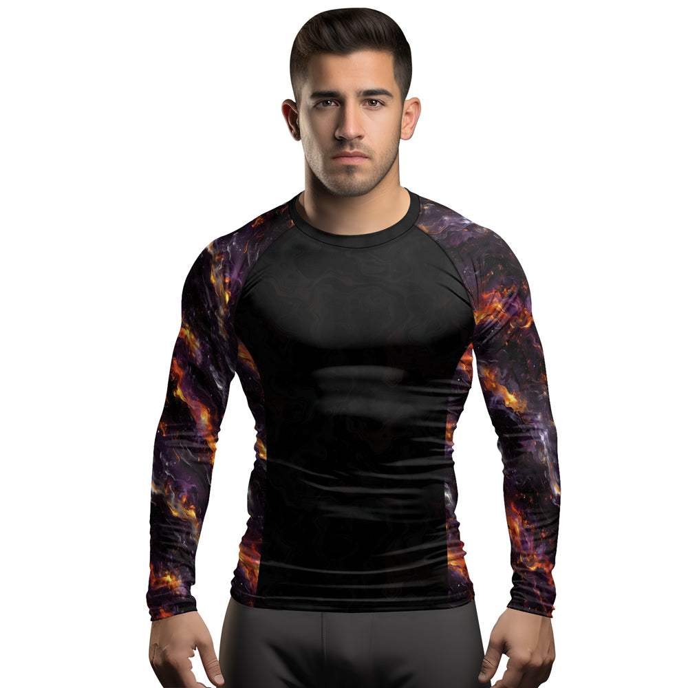 Rashninja Cyber Storm Galaxy Nebula Men's Long Sleeve Rash Guard