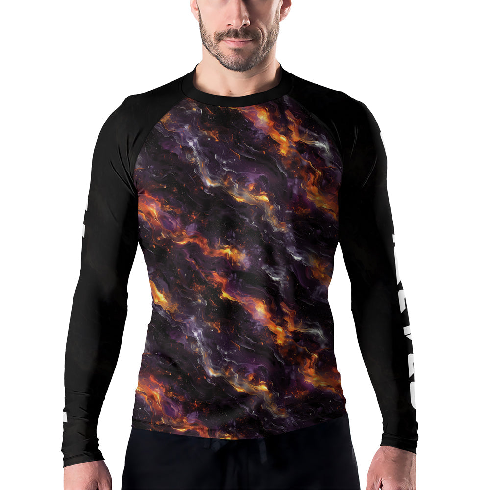 Rashninja Cyber Storm Galaxy Nebula Men's Long Sleeve Rash Guard