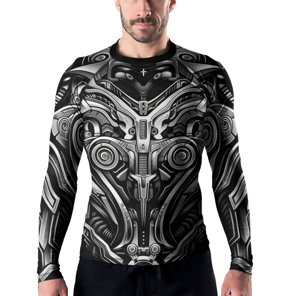 Rashninja Cyber Armor Monochrome Men's Long Sleeve Rash Guard