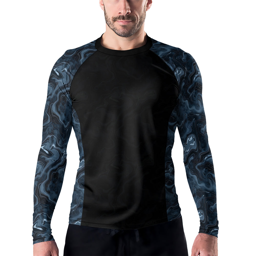 Rashninja Cyber Storm Silver Men's Long Sleeve Rash Guard