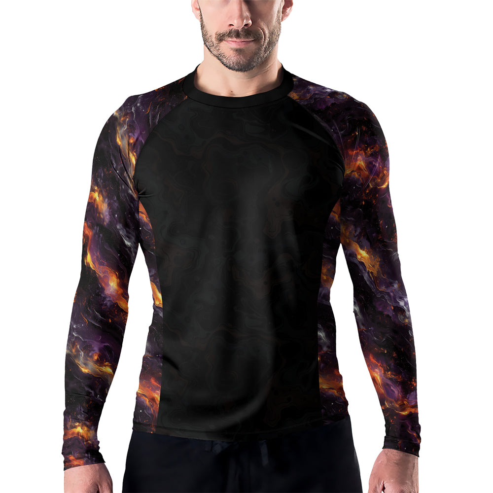 Rashninja Cyber Storm Galaxy Nebula Men's Long Sleeve Rash Guard