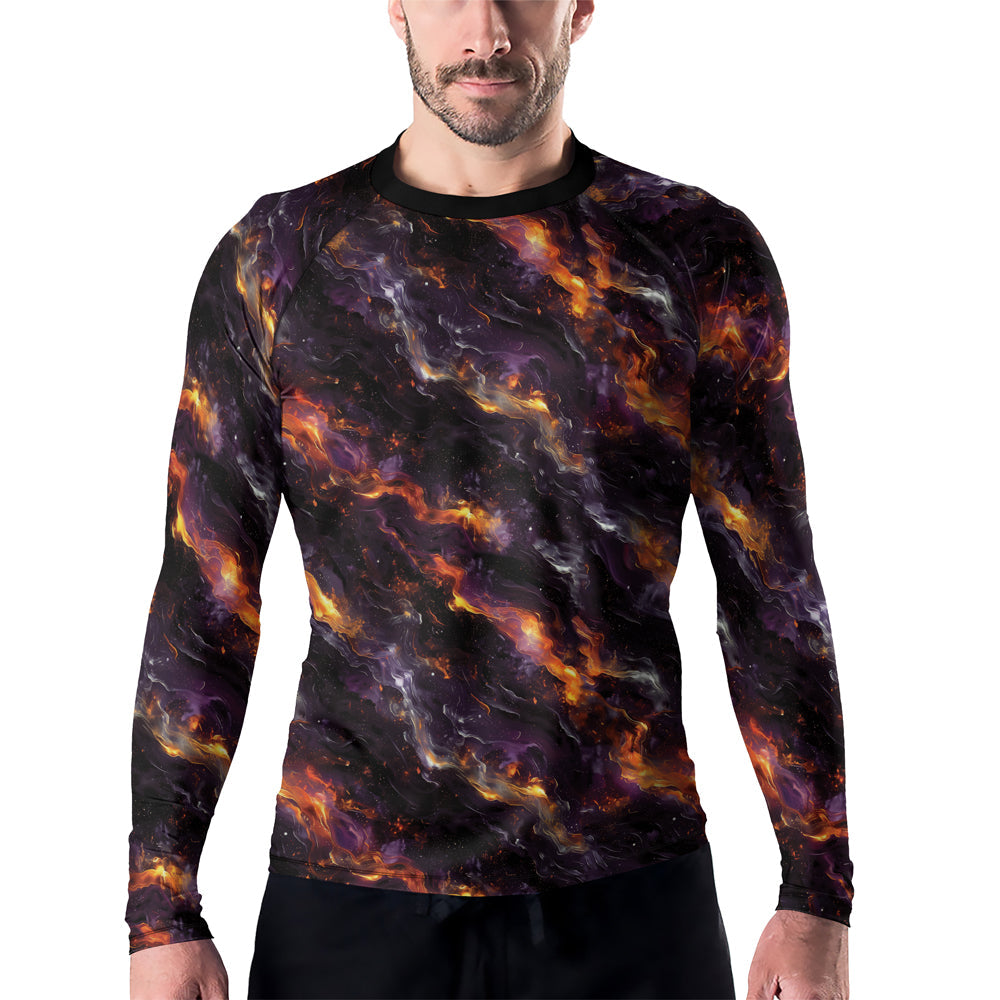 Rashninja Cyber Storm Galaxy Nebula Men's Long Sleeve Rash Guard