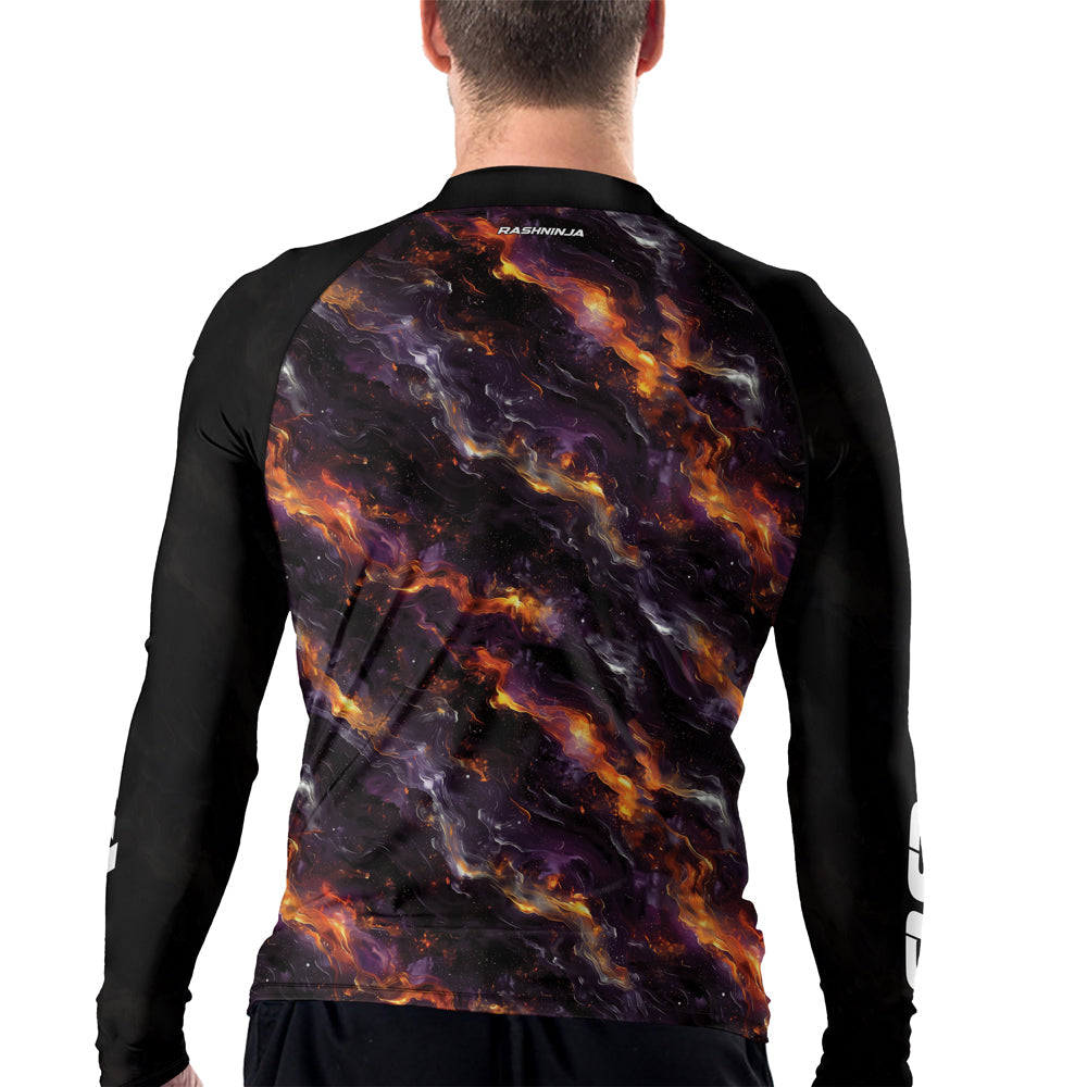 Rashninja Cyber Storm Galaxy Nebula Men's Long Sleeve Rash Guard