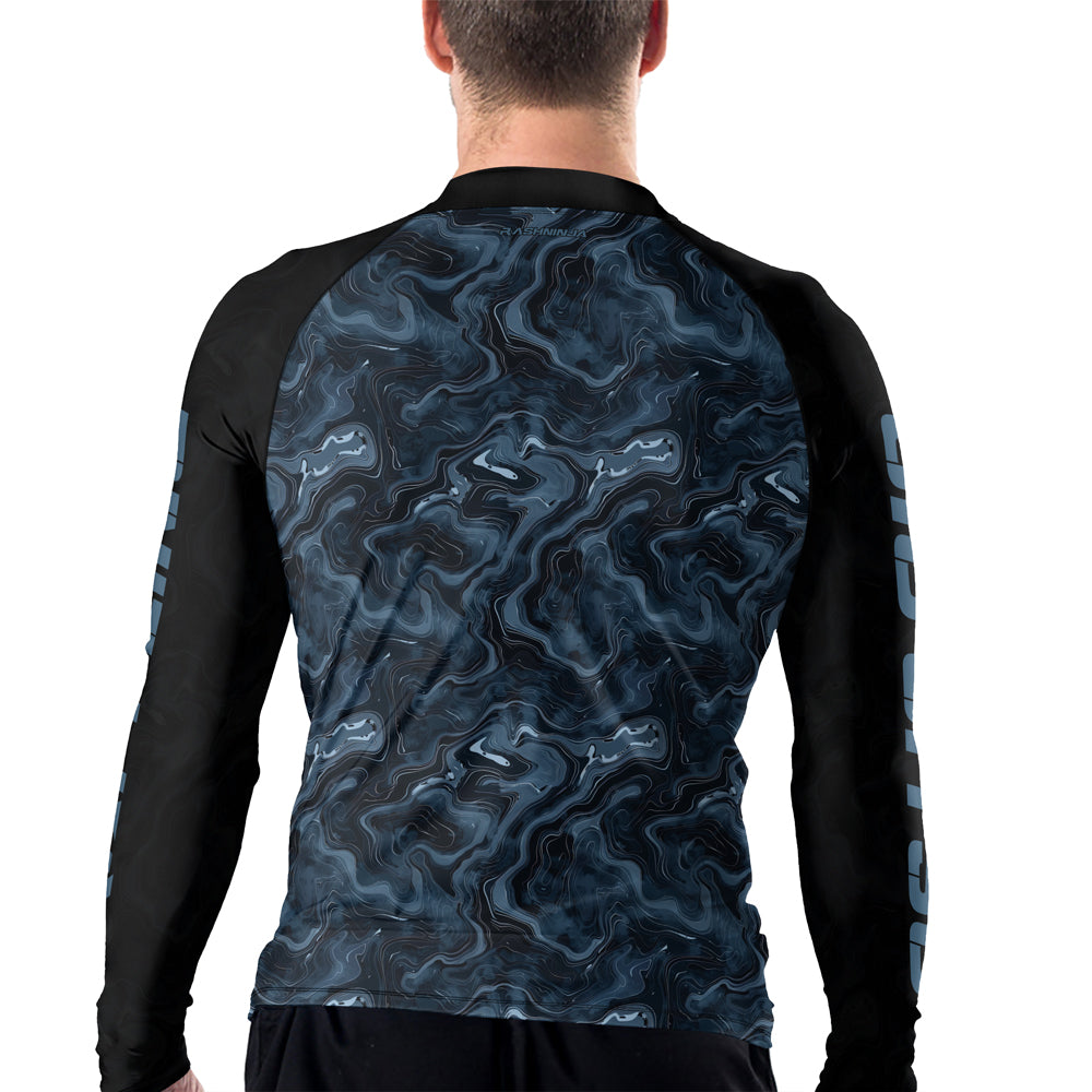 Rashninja Cyber Storm Silver Men's Long Sleeve Rash Guard