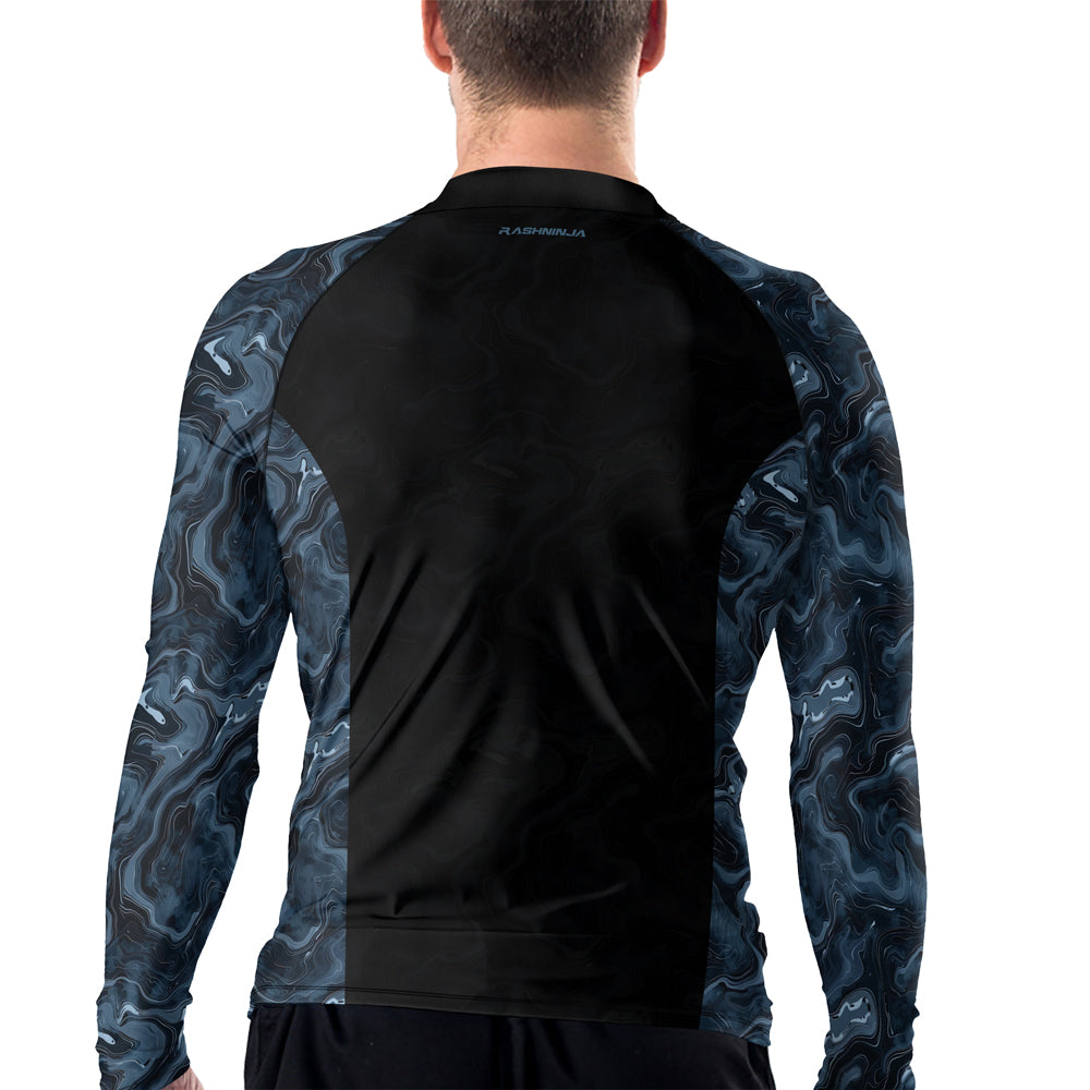 Rashninja Cyber Storm Silver Men's Long Sleeve Rash Guard