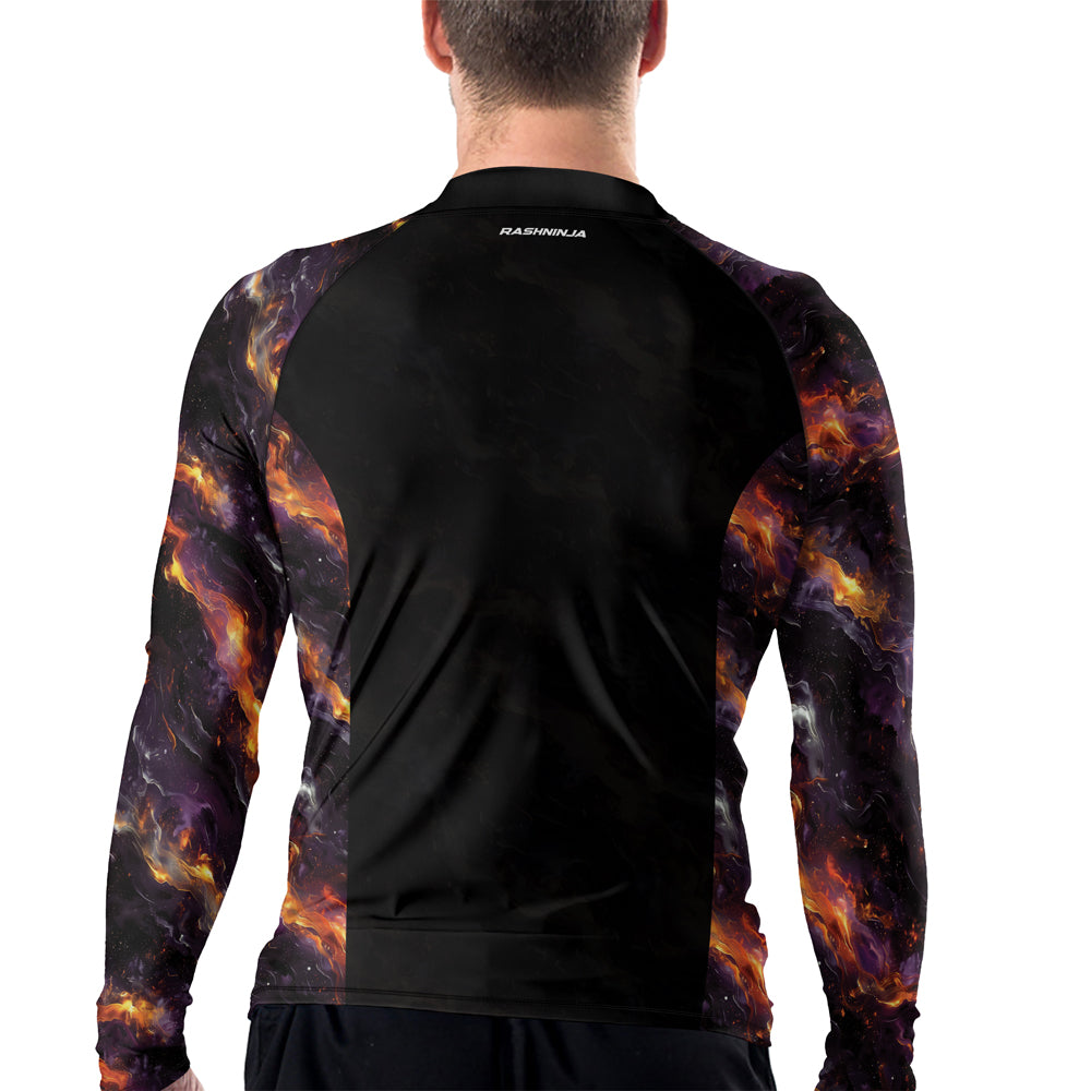 Rashninja Cyber Storm Galaxy Nebula Men's Long Sleeve Rash Guard