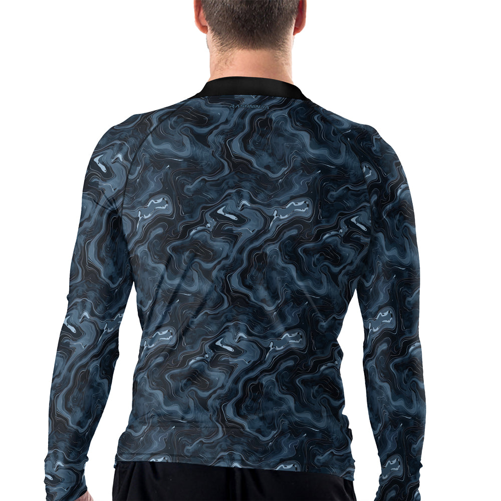 Rashninja Cyber Storm Silver Men's Long Sleeve Rash Guard