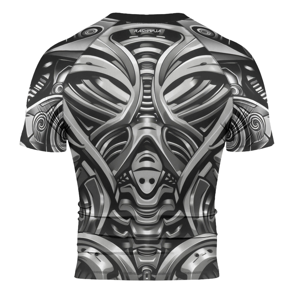 Rashninja Cyber Armor Monochrome Men's Short Sleeve Rash Guard